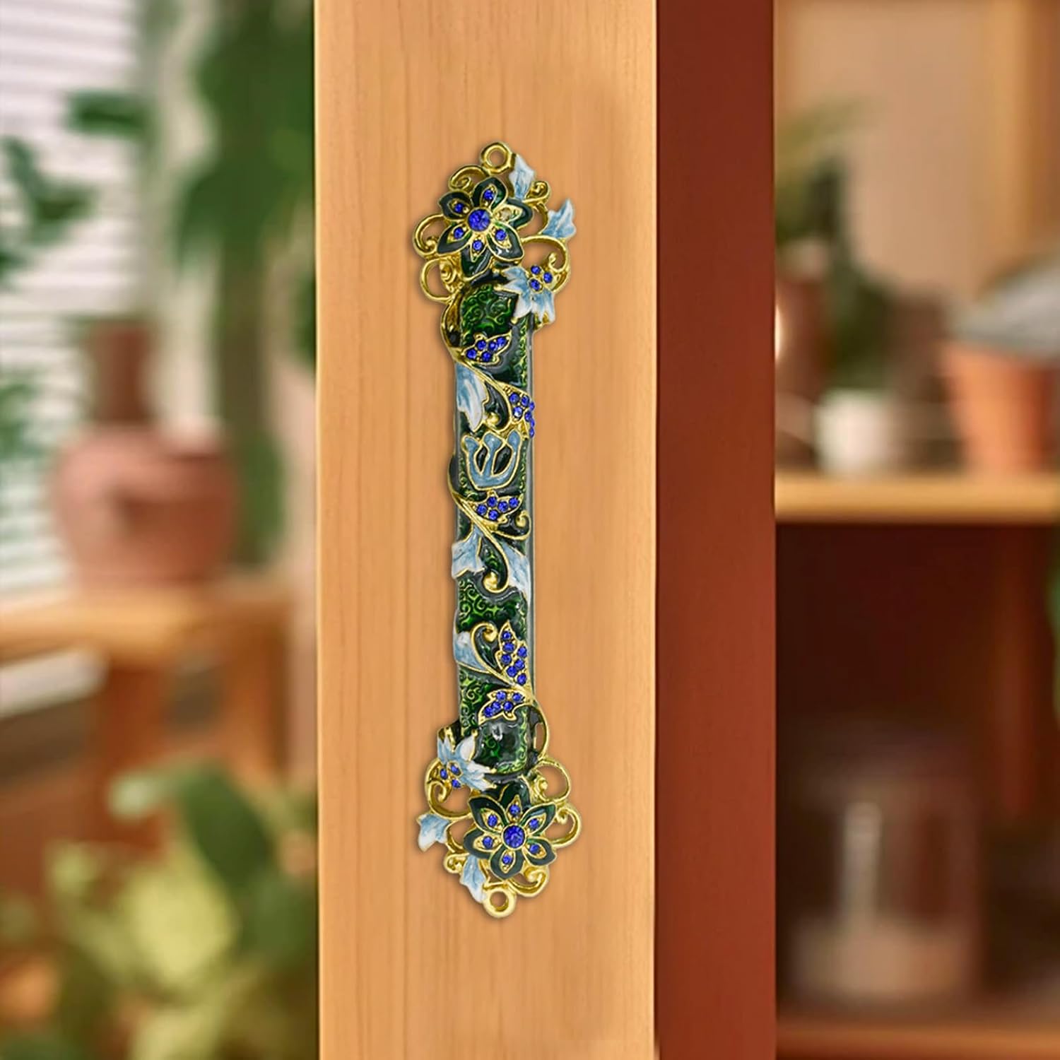 MrMrKura Mezuzah Scroll Door Ornament Dark Green