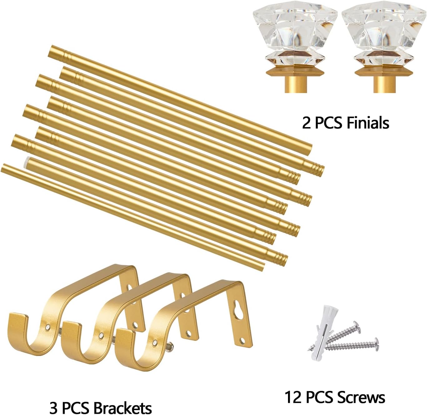 34 Adjustable Curtain Rod 30-126 Inch Gold