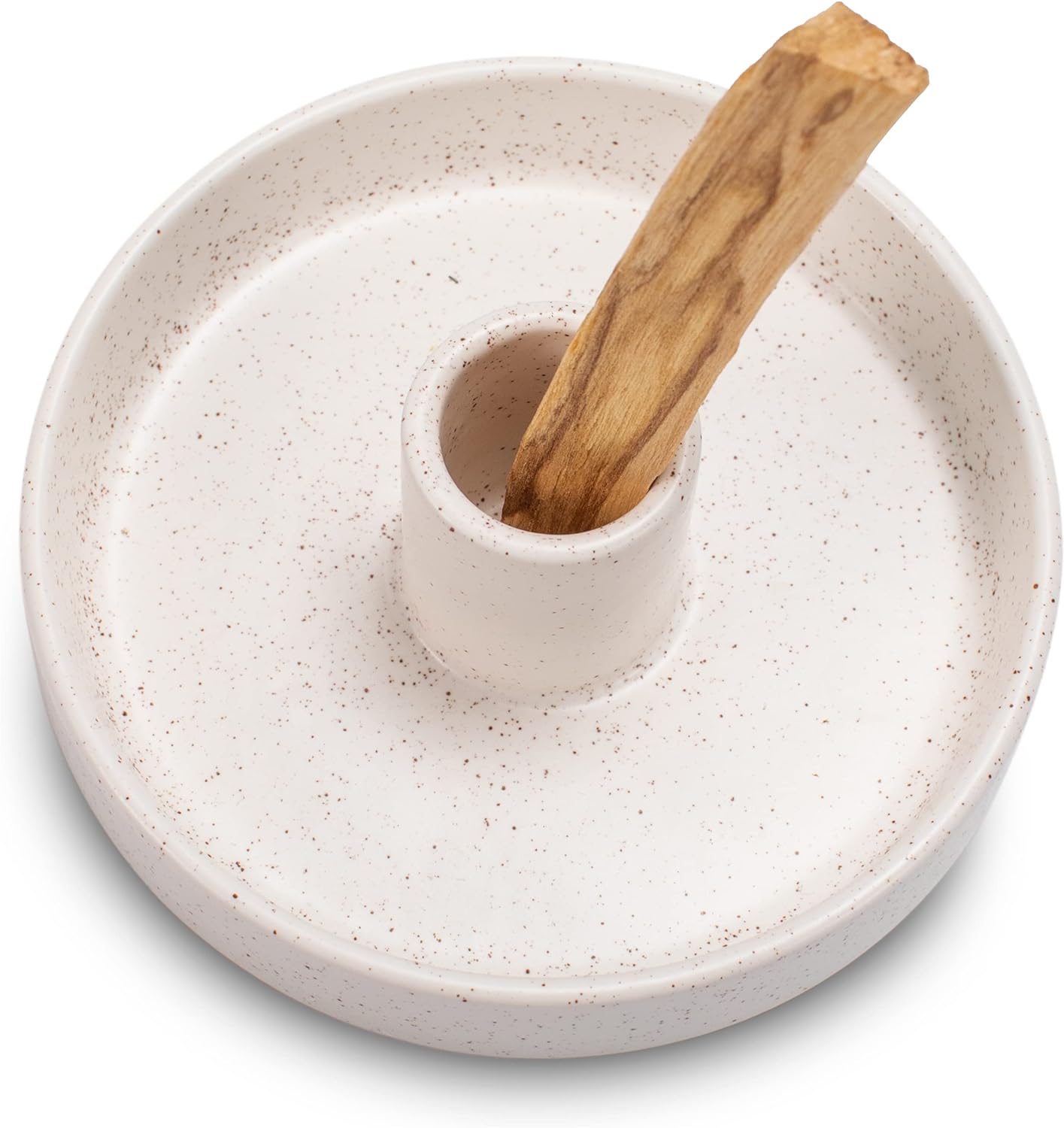 Cozy Speckled White Palo Santo Holder