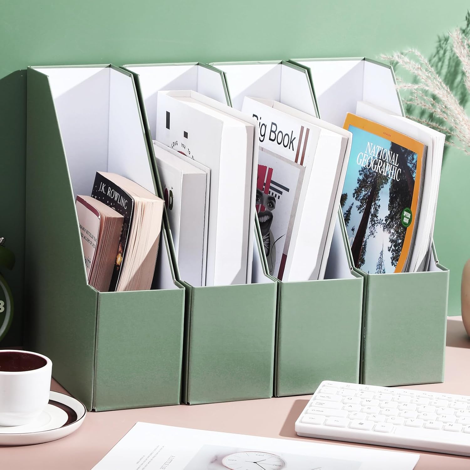 Feifeiya Magazine File Holder Set of 6 Sage Green