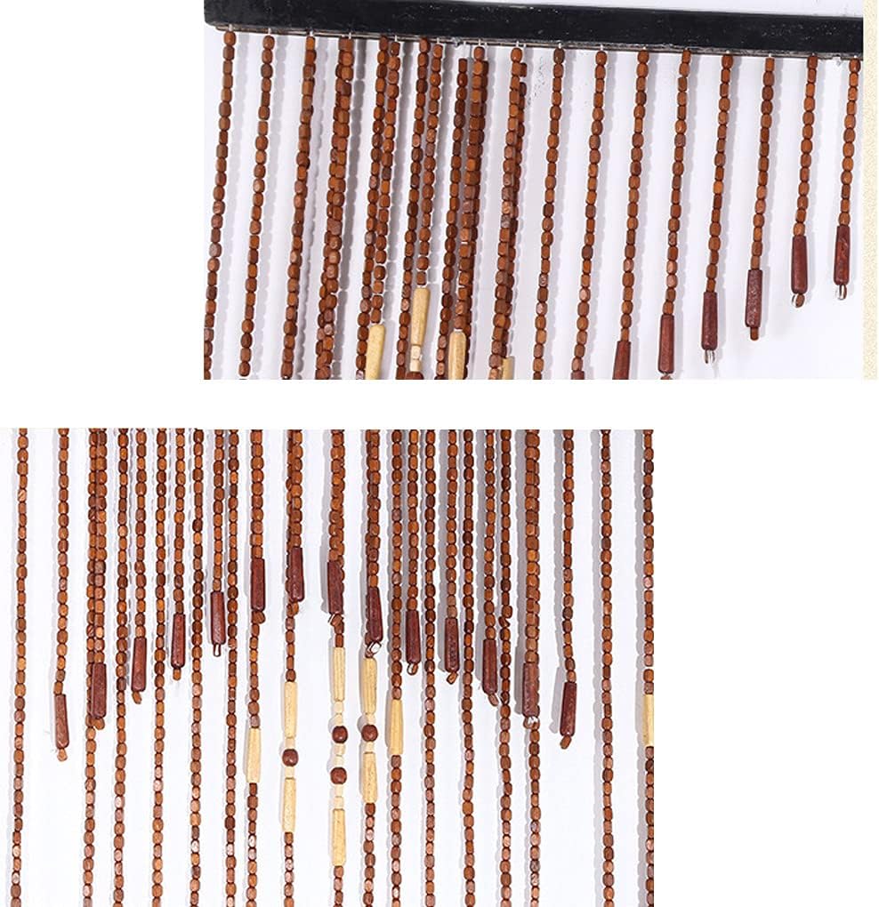 ZHOUXIAO Wood Beaded Curtain for Doorways and Closets