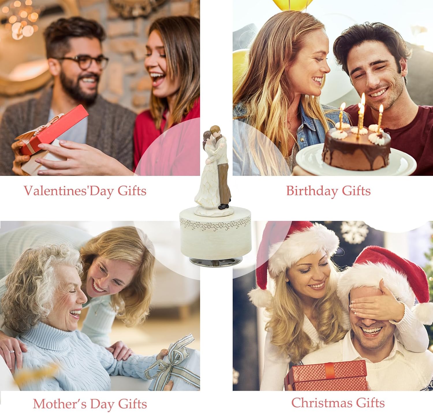 Falling in Love Couple Music Box Figurine