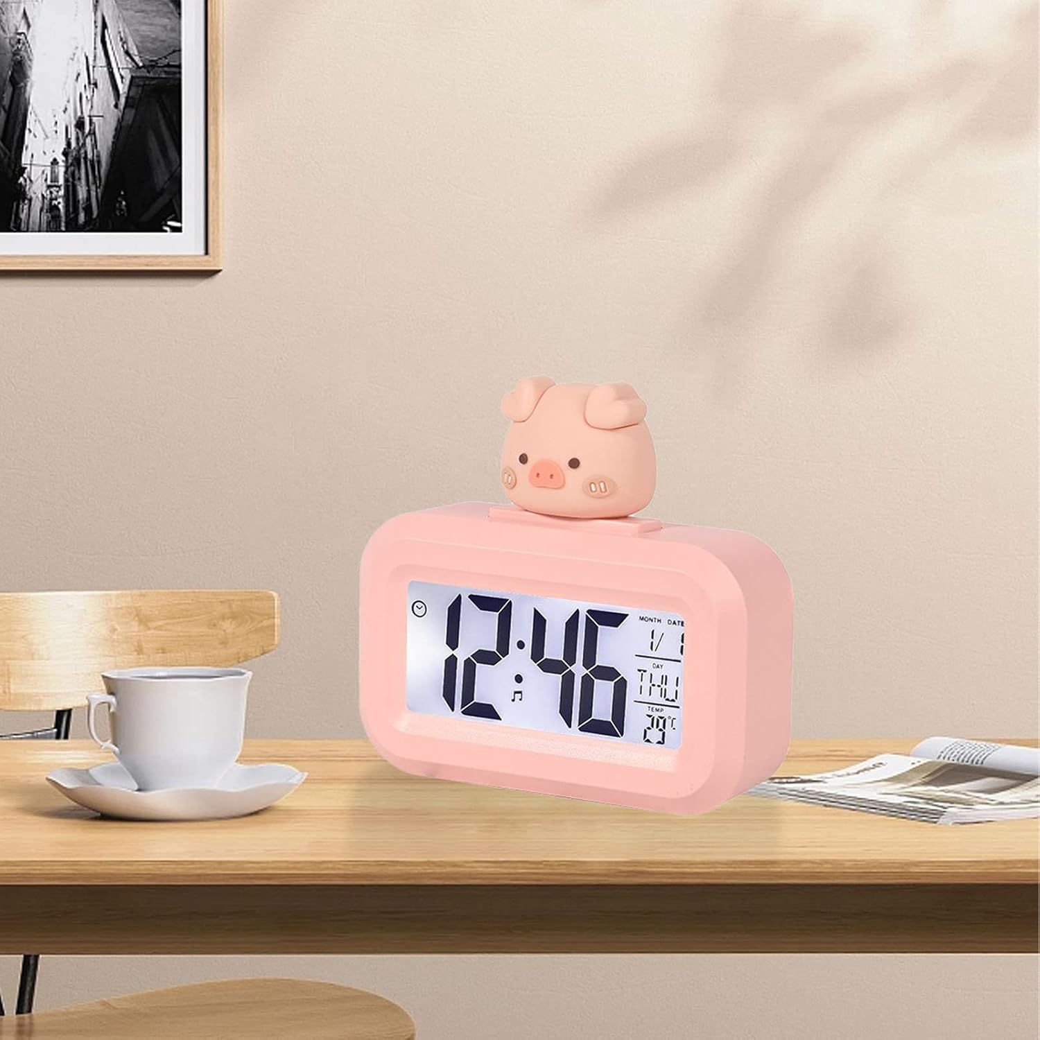Kawaii Alarm Clock with Cartoon LED Display