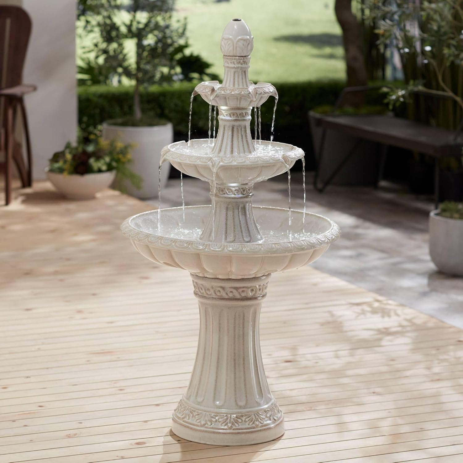 Formentera 45 14 Inch High Outdoor LED Floor Fountain