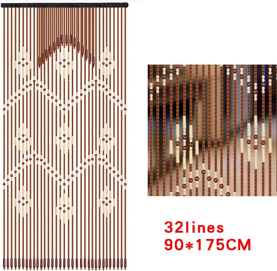 Eapmic 32 Line Bamboo Wood Beaded Curtain
