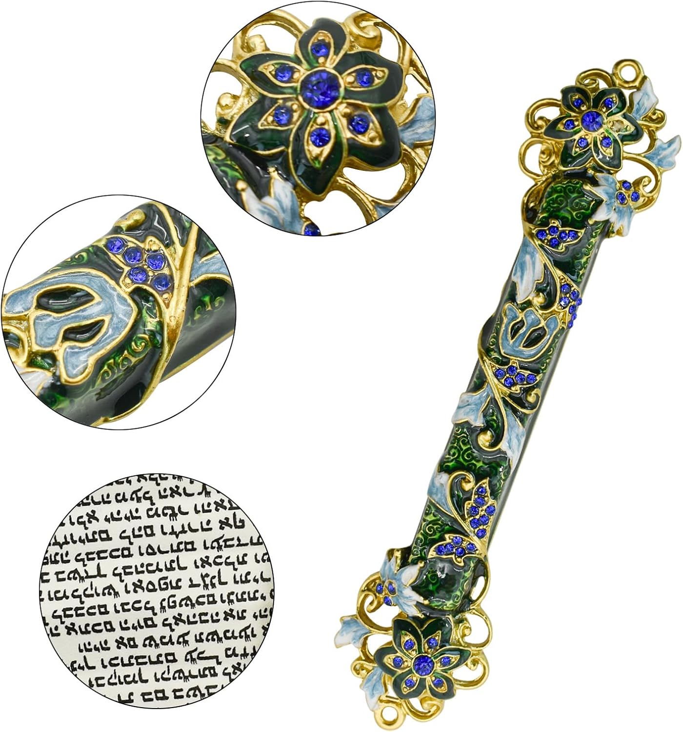 MrMrKura Mezuzah Scroll Door Ornament Dark Green