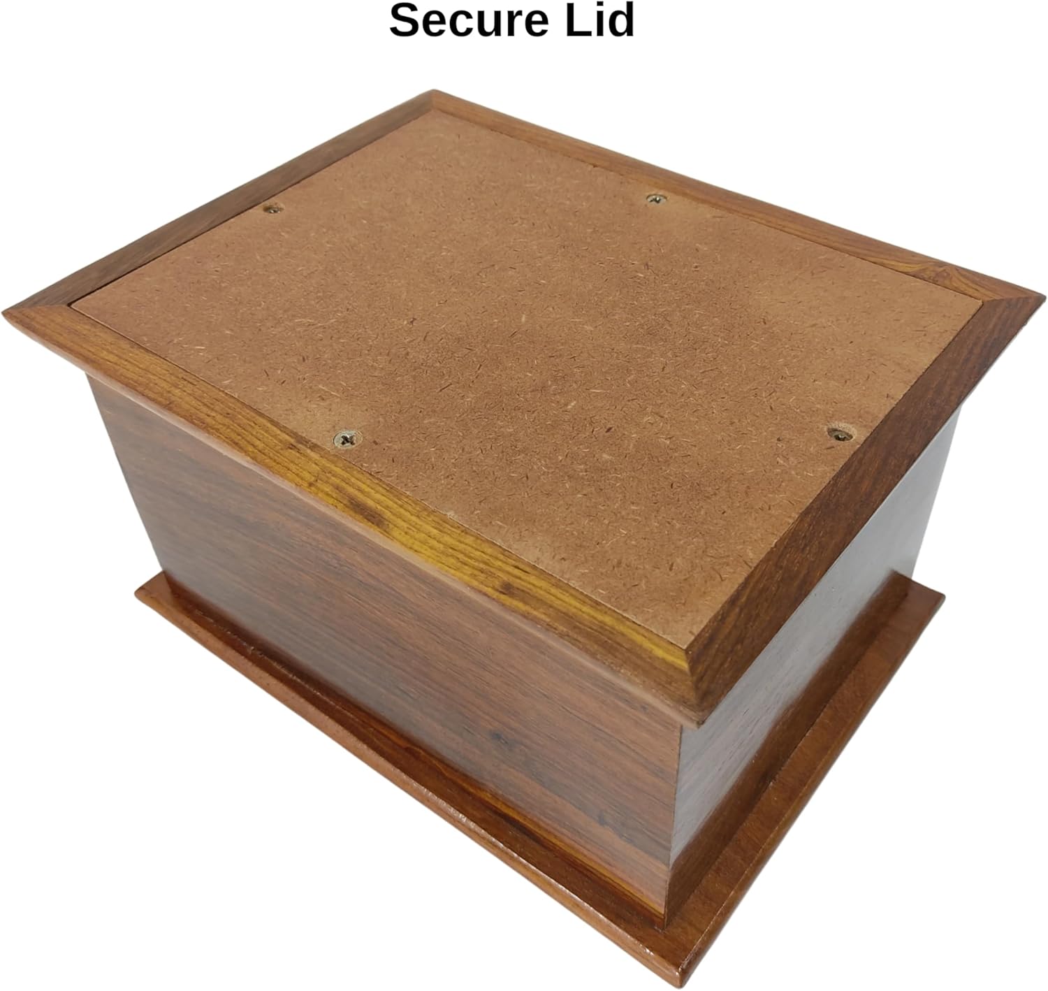 Handcrafted Wooden Urn with Black White Cross Engraving