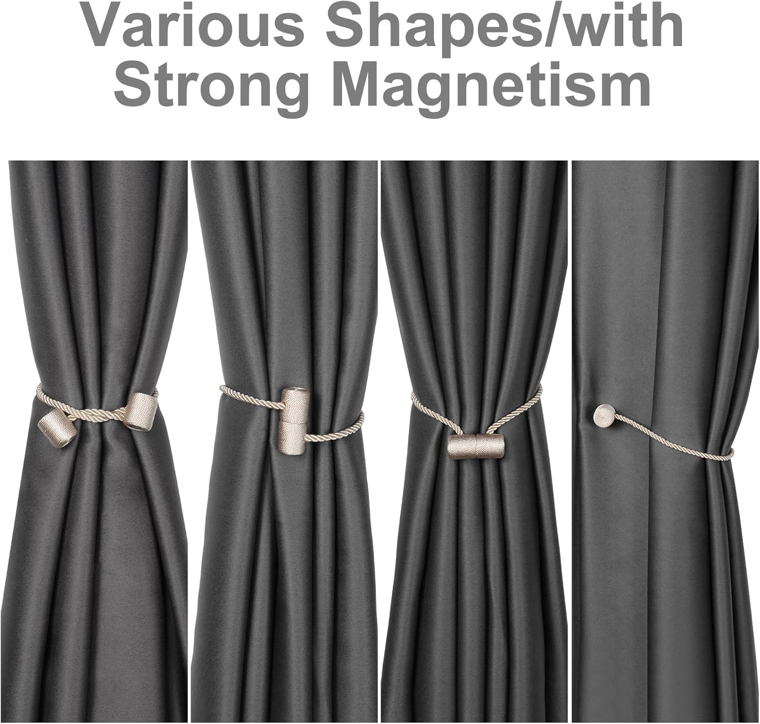 4pcs Magnetic Curtain Tiebacks with Woven Design