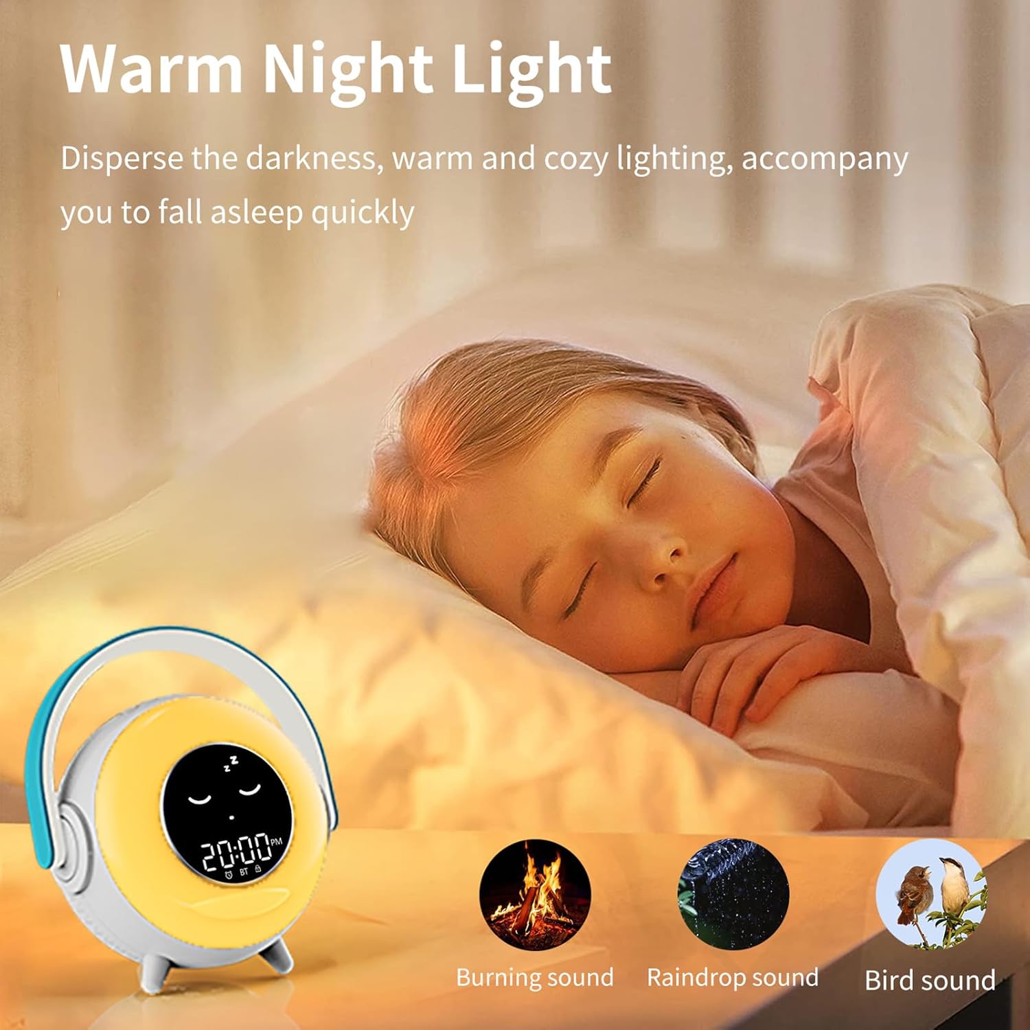 Kids Alarm Clock with Microphone and Night Light