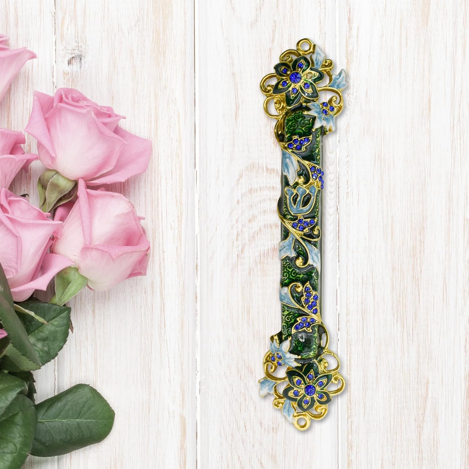 MrMrKura Mezuzah Scroll Door Ornament Dark Green
