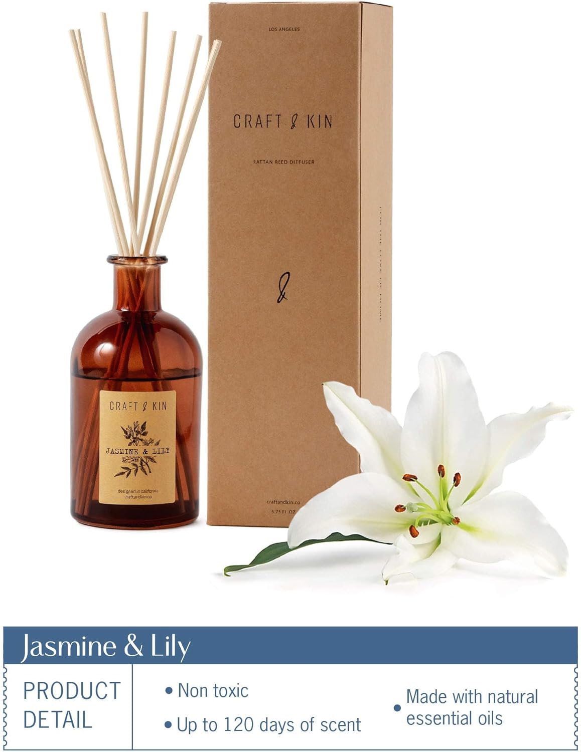 Craft Kin Jasmine Lily Reed Diffuser Set