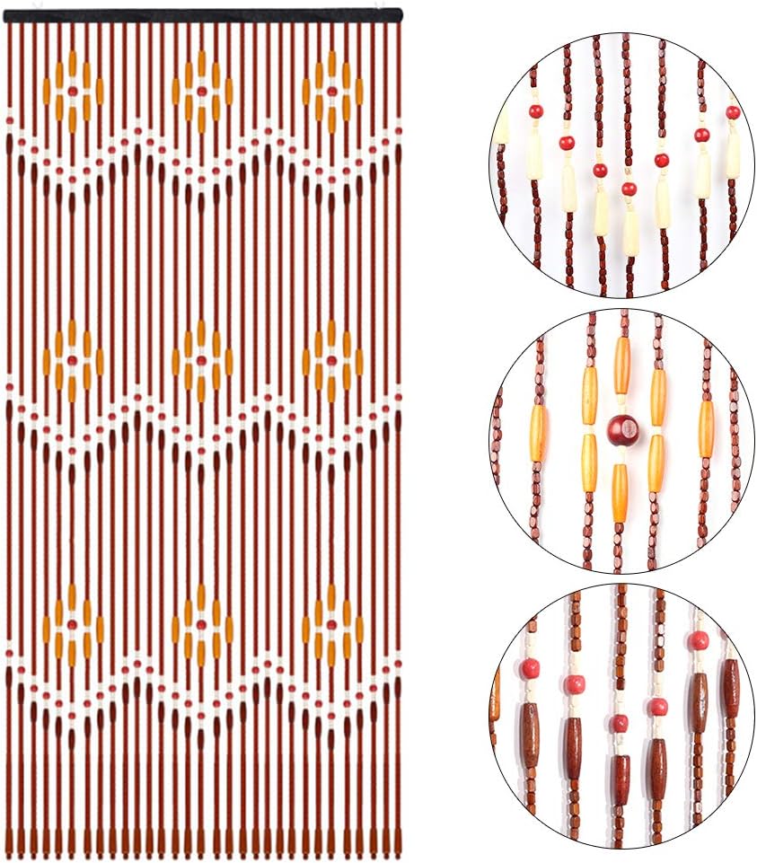 TFCFL Wooden Bead Curtain 31 Lines Door Divider
