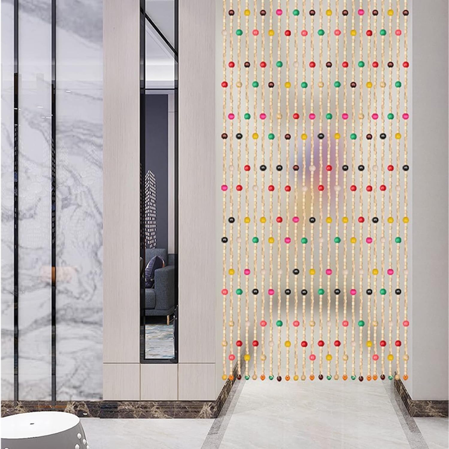 Beaded Curtain Bamboo Door Curtain 35 Strand