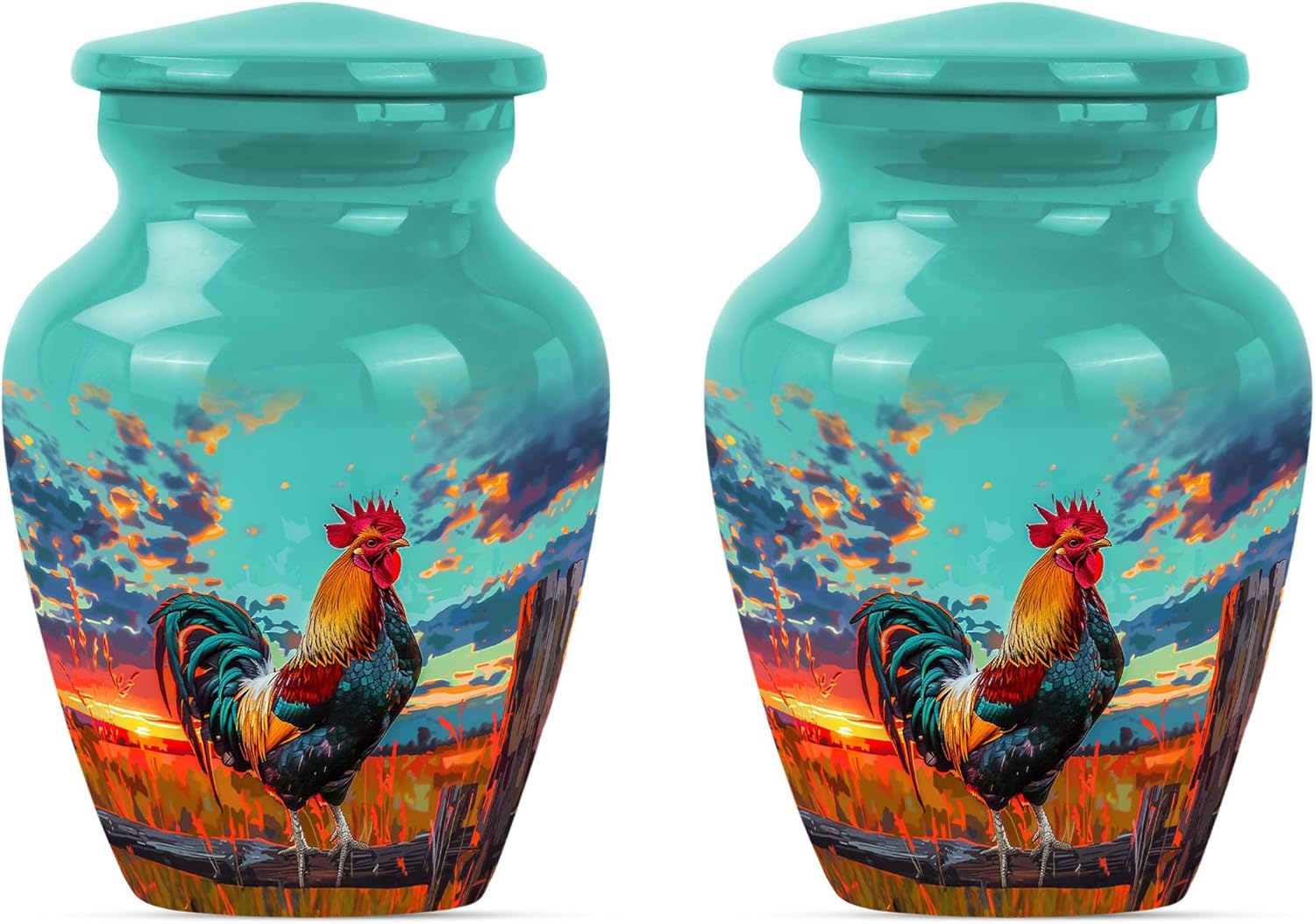 Charming Rooster Urn for Ashes Keepsake