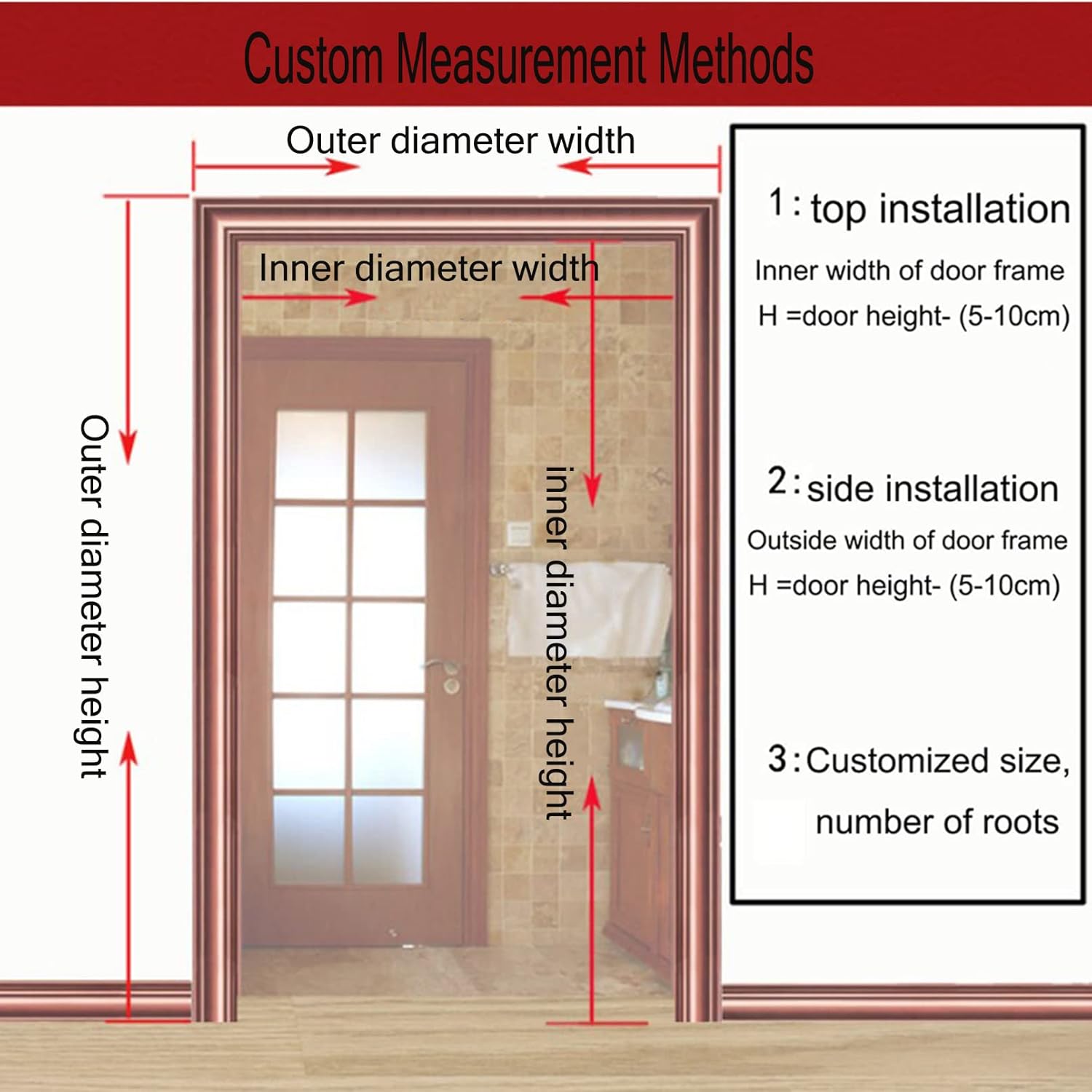 Bamboo Beaded Curtain for Doorway and Room Dividers