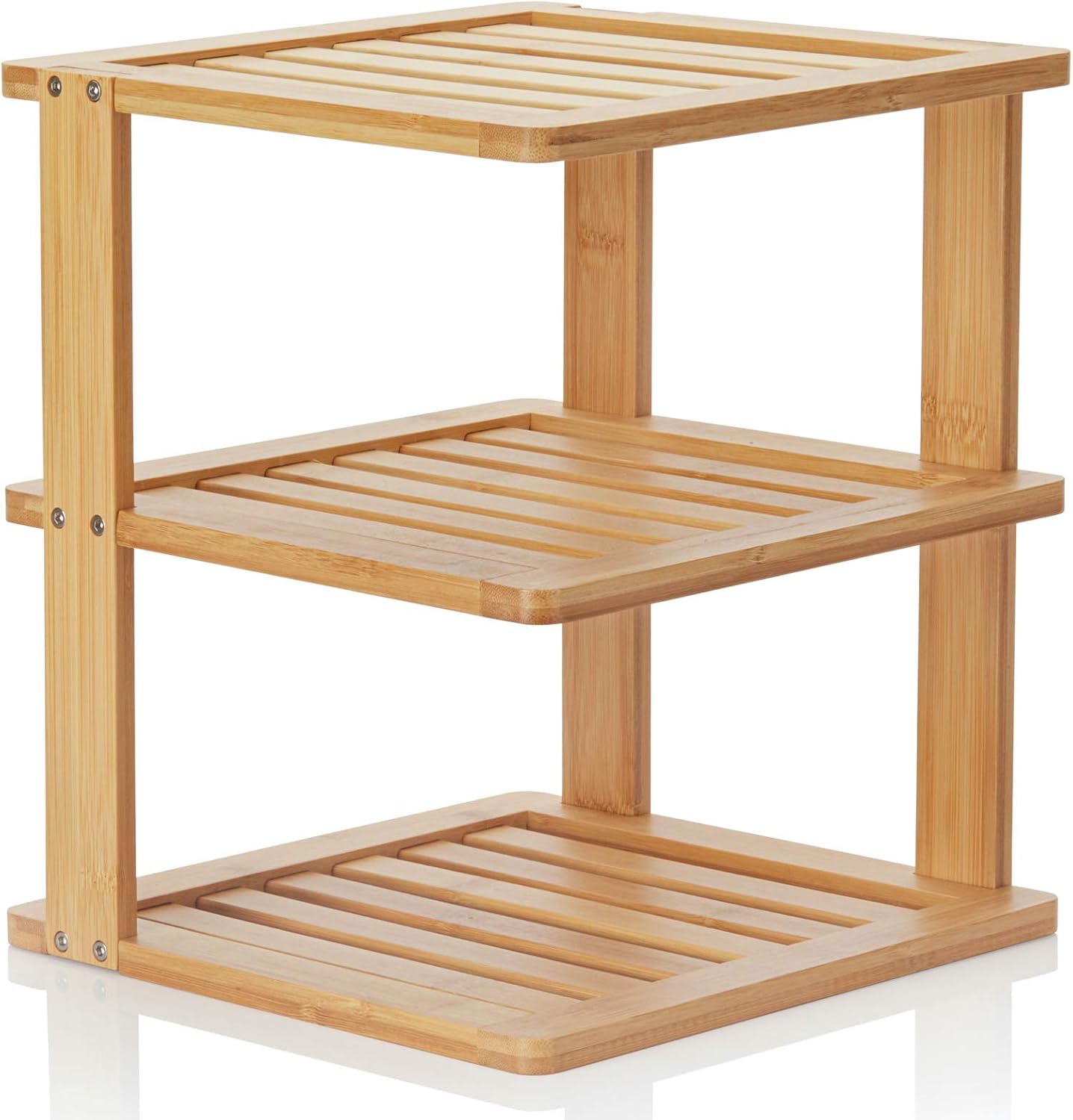 Bamboo Corner Shelf - 3 Tier 10x10 Inch 115 Inch High