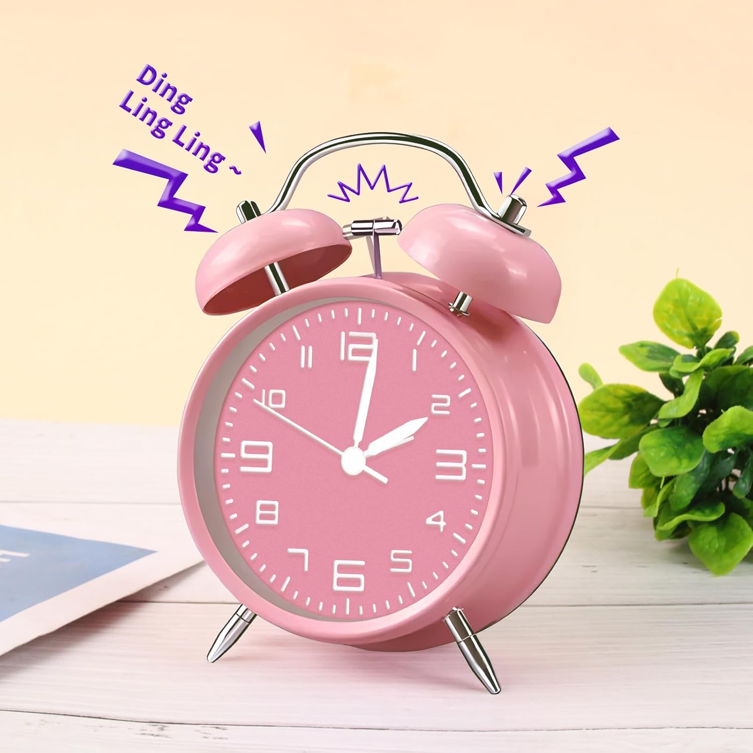 Pxy Loud Alarm Clock for Heavy Sleepers 3D Dial Battery Operated