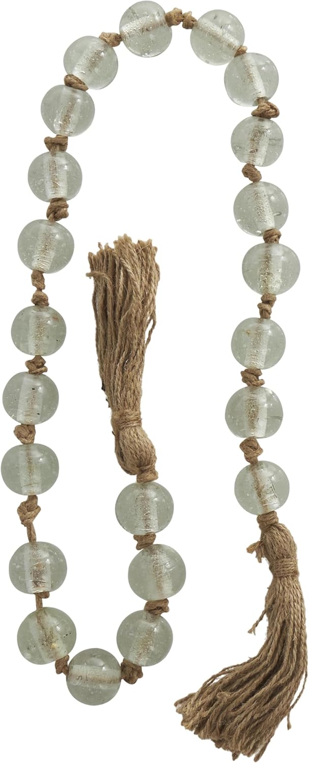 Deco 79 Clear Glass Beaded Garland with Tassel