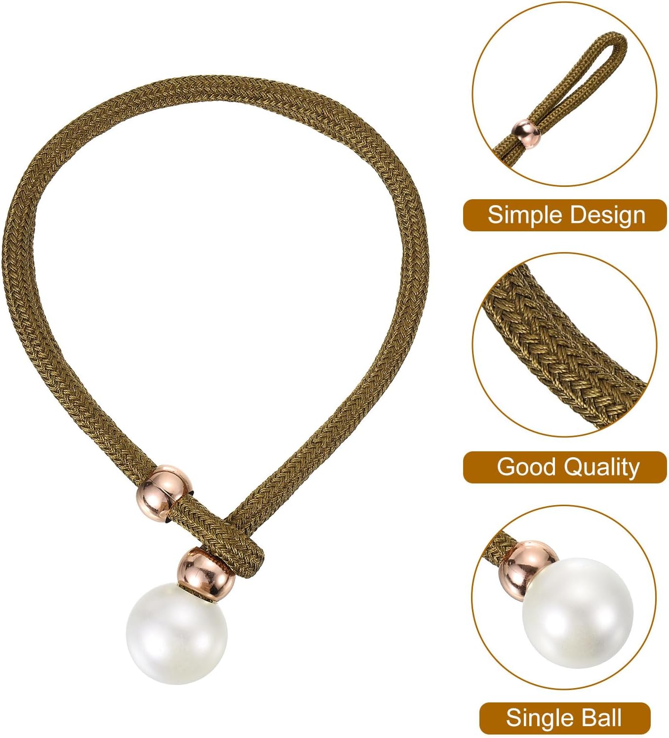 Uxcell Curtain Tieback 2 Pack Coffee Polyester Holdback
