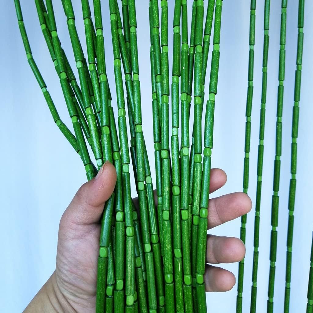 Bamboo Door Bead Curtain with Wood Beads 50 Strands