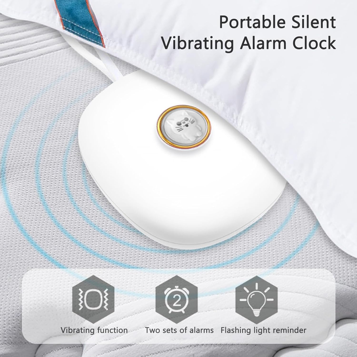 Vibrating Alarm Clock Under Pillow with Dual Alarms and 3 Levels