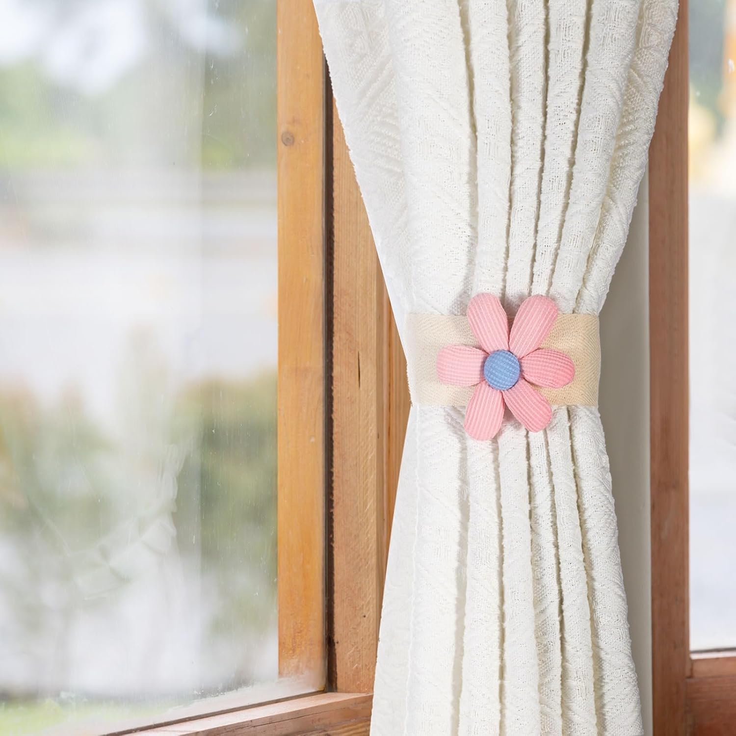 Uxcell Curtain Tiebacks 2 Pack Cute Flower Holdbacks