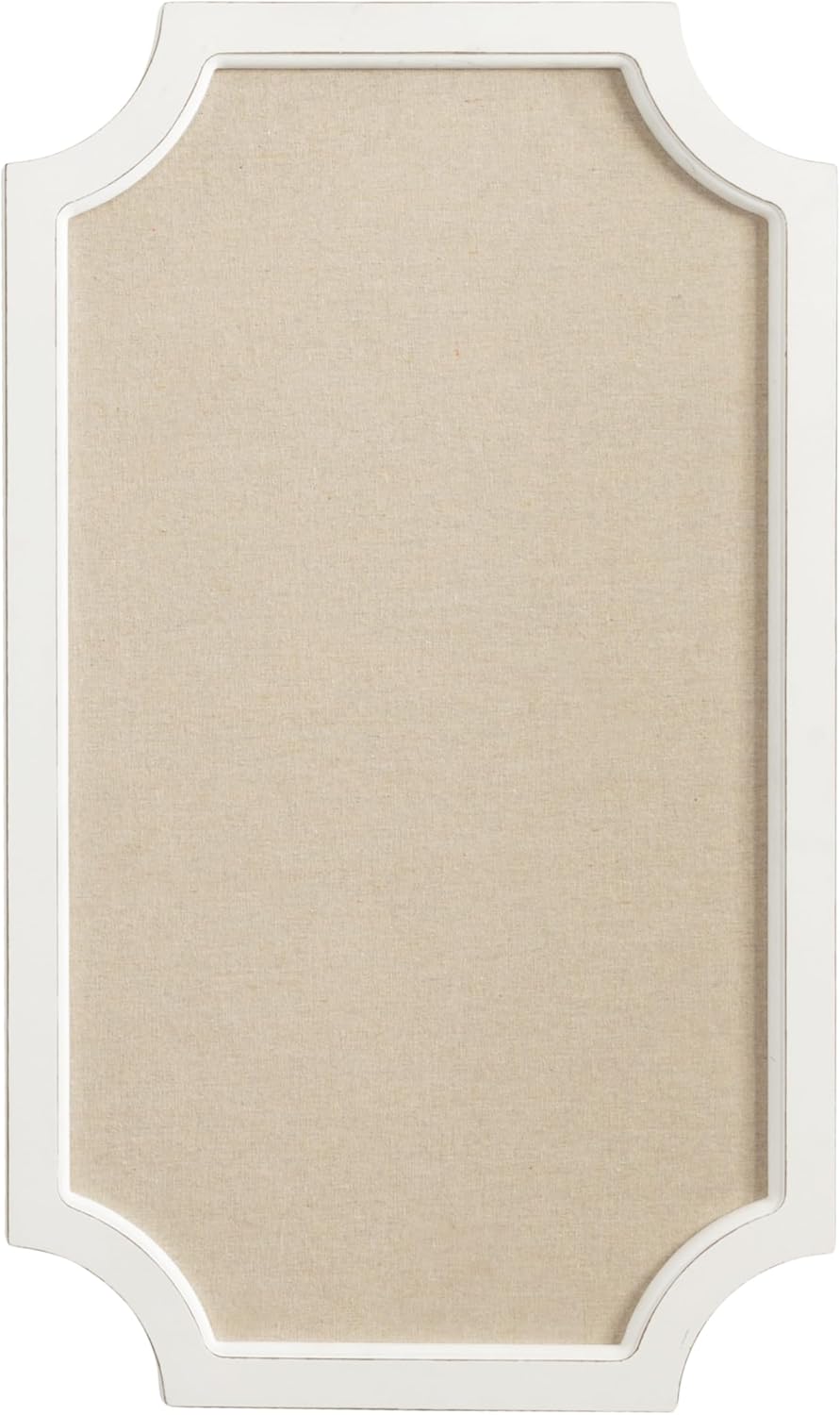 Hogan Framed Scalloped Decorative Wall Pinboard White 18x30