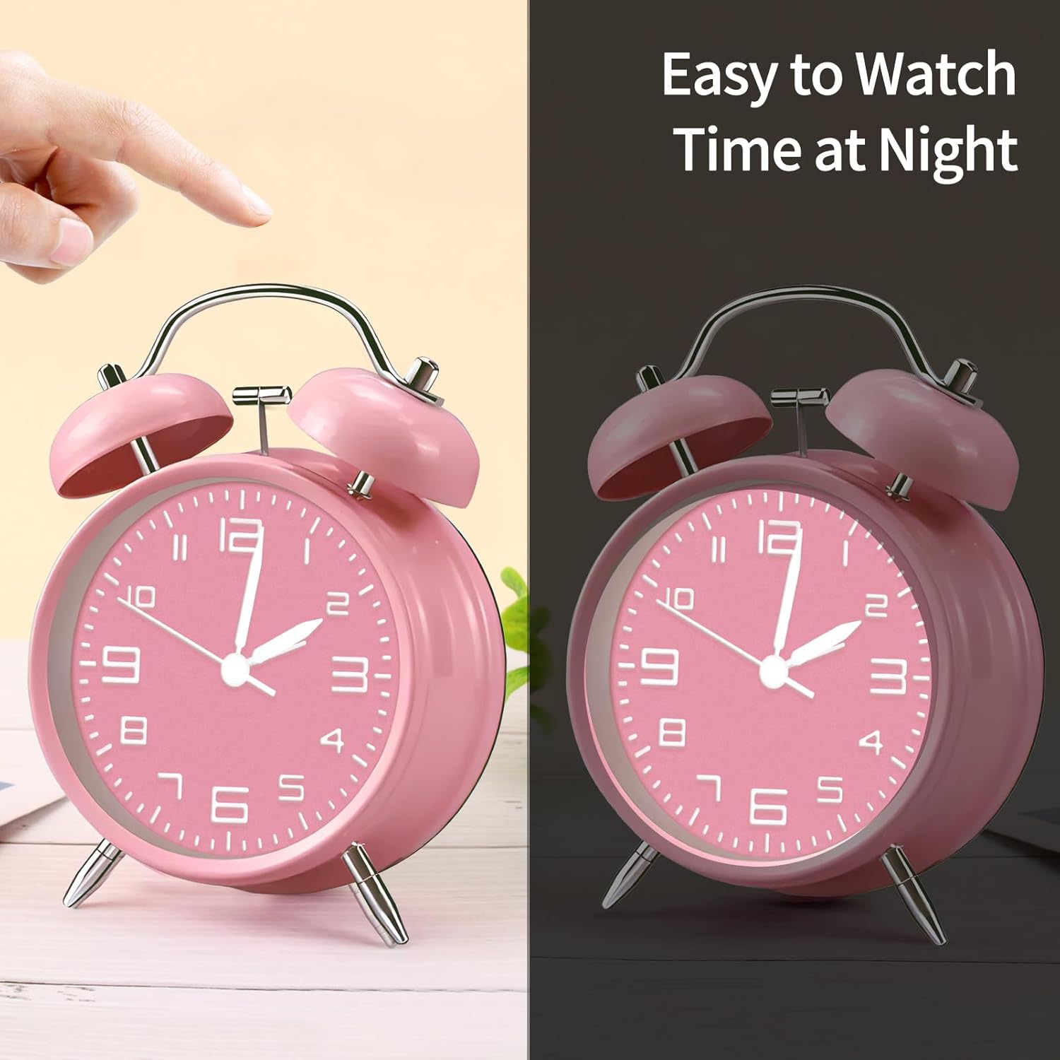 Pxy Loud Alarm Clock for Heavy Sleepers 3D Dial Battery Operated