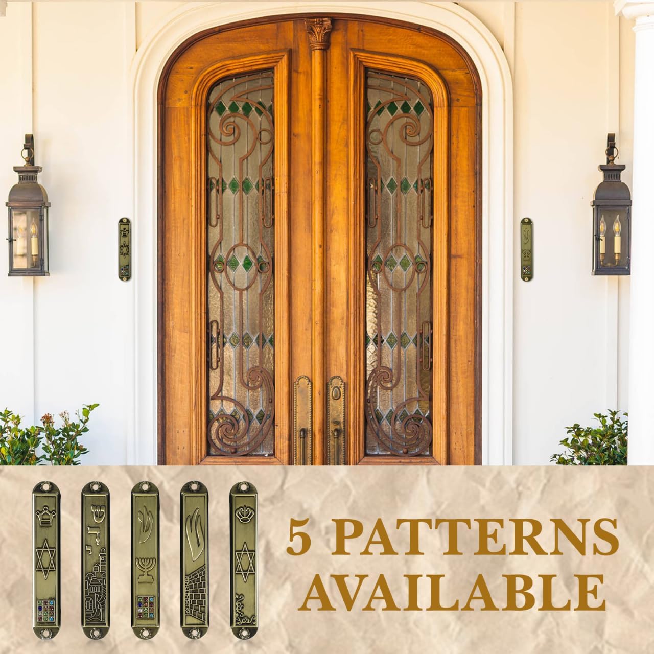 Cabilock 5Pcs Metal Mezuzah Door Decorations