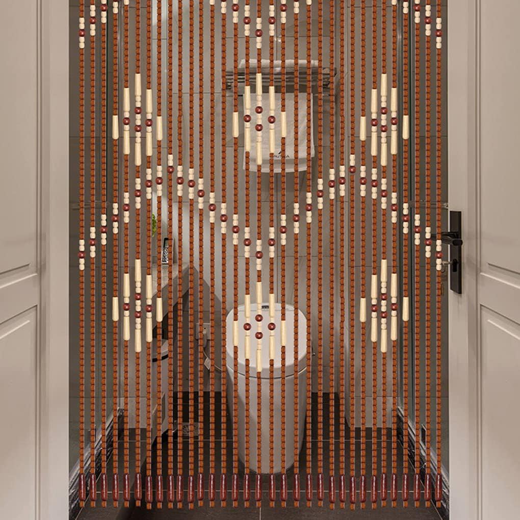 ZHOUXIAO Wood Beaded Curtain for Doorways and Closets