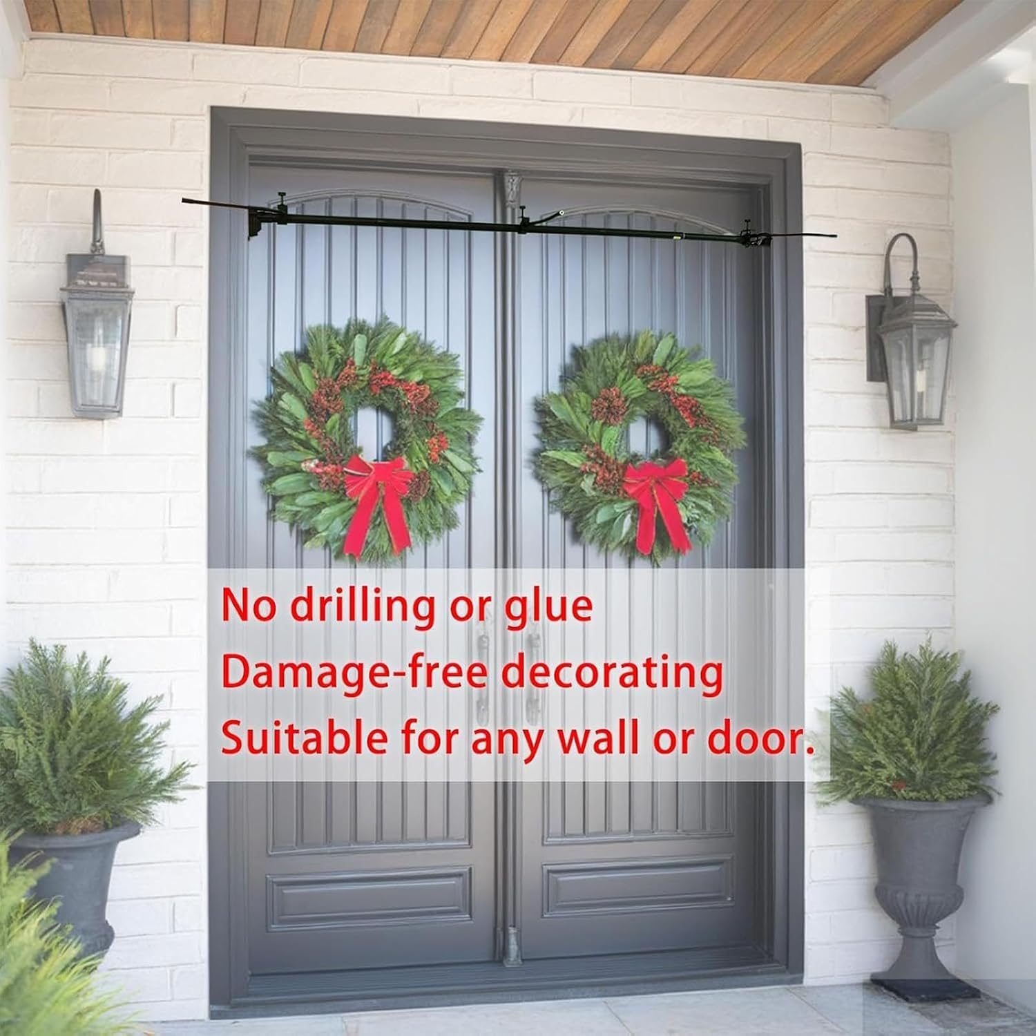 Adjustable Garland Hanger for Front Door 32-80 Inches