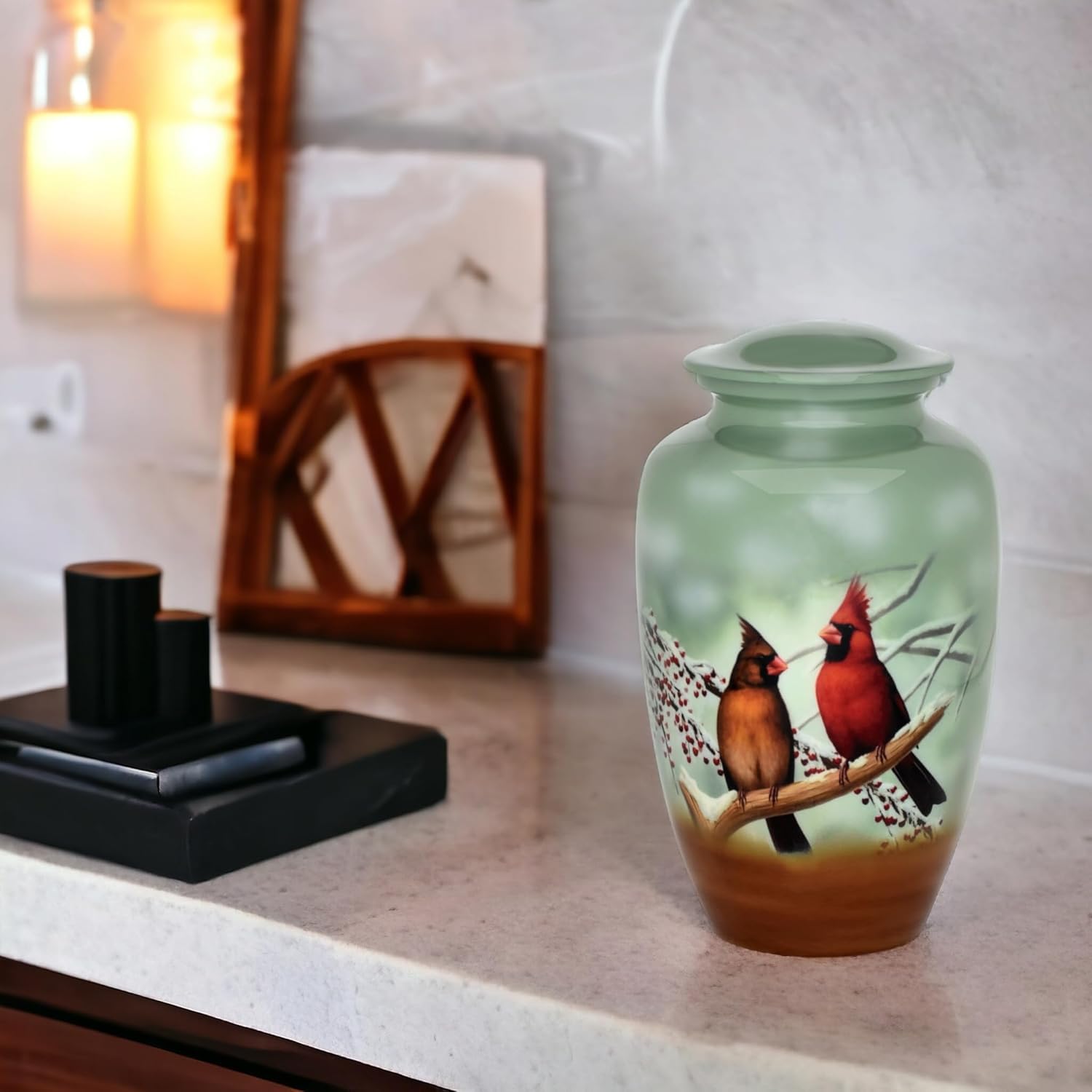 Forever URNS Cardinal Birds Cremation Urn for Human Ashes