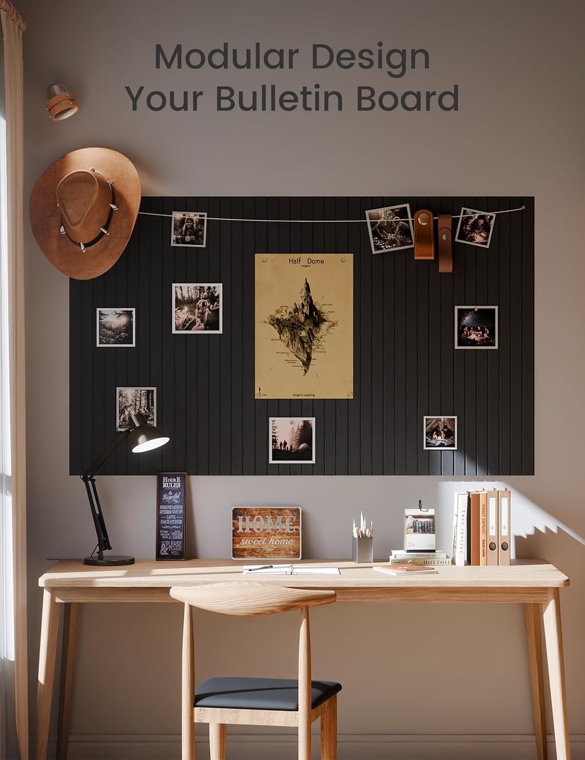 6 Pack Large Felt Bulletin Board Tiles 36x24 Black