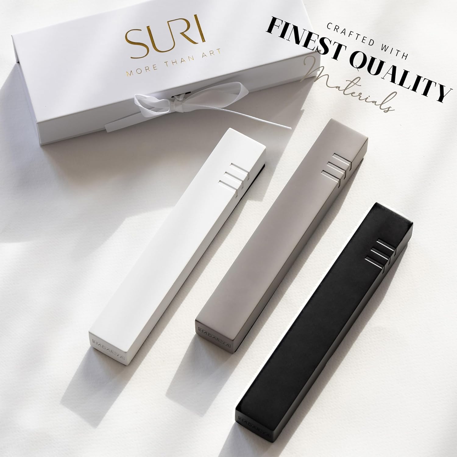 SURI Modern Concrete Mezuzah Case with Scroll and Gift Box