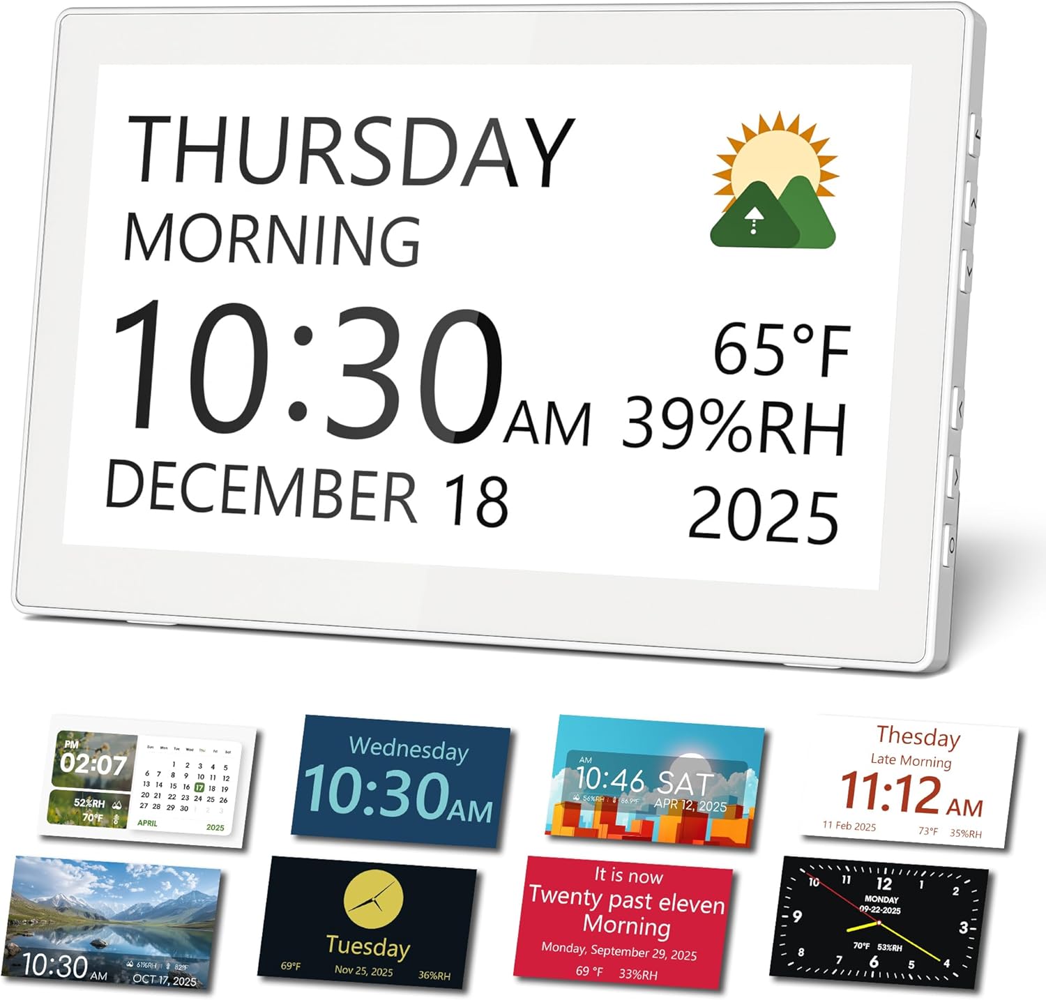 101 Inch Digital Clock with Date and Day for Elderly