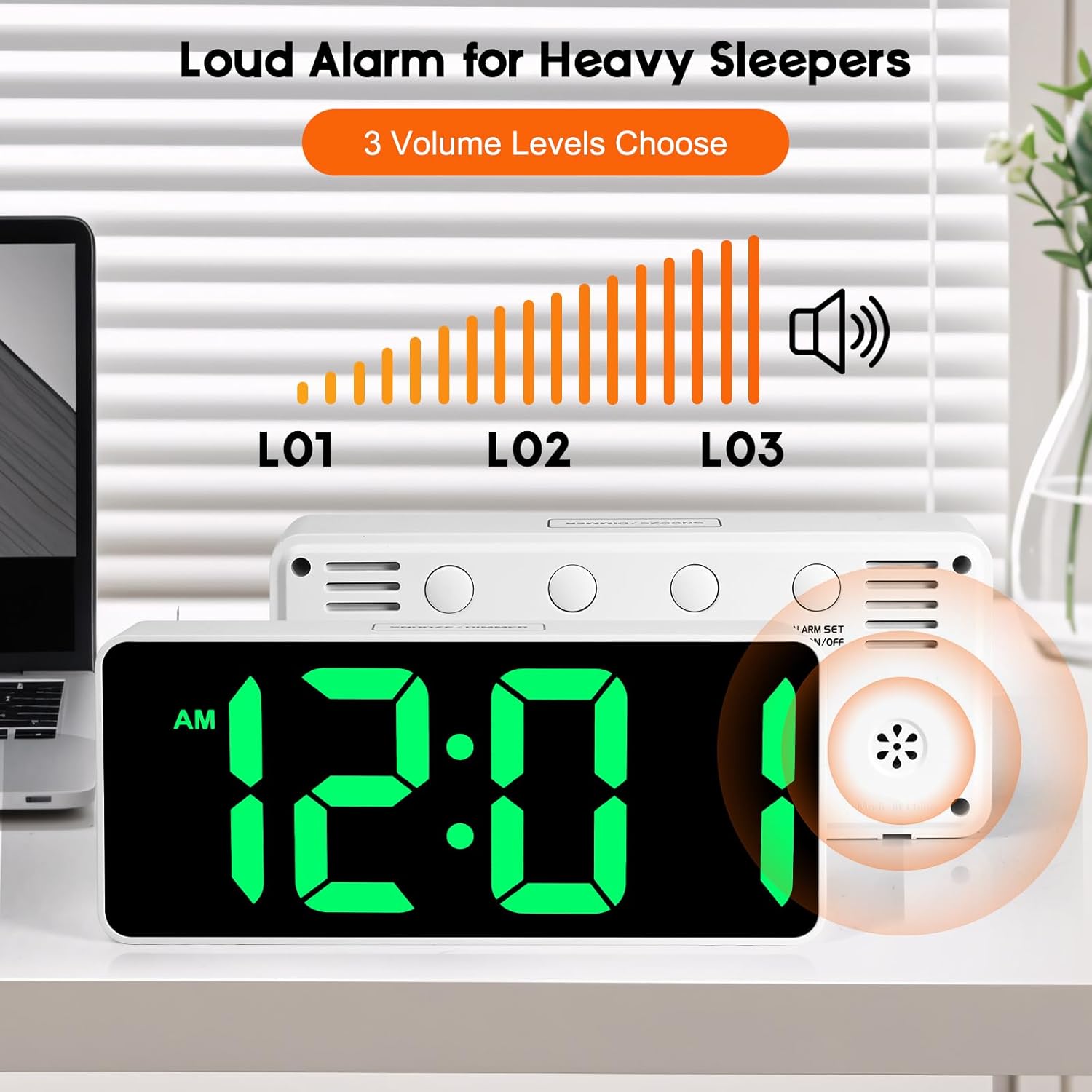 Catrne Small Digital Alarm Clock with RGB Light and Brightness Dimmer