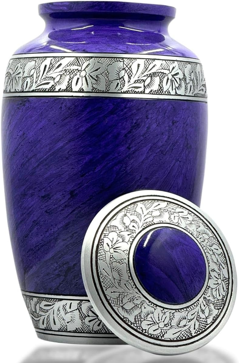 Bold Divine Purple Large Cremation Urn for Adult Ashes