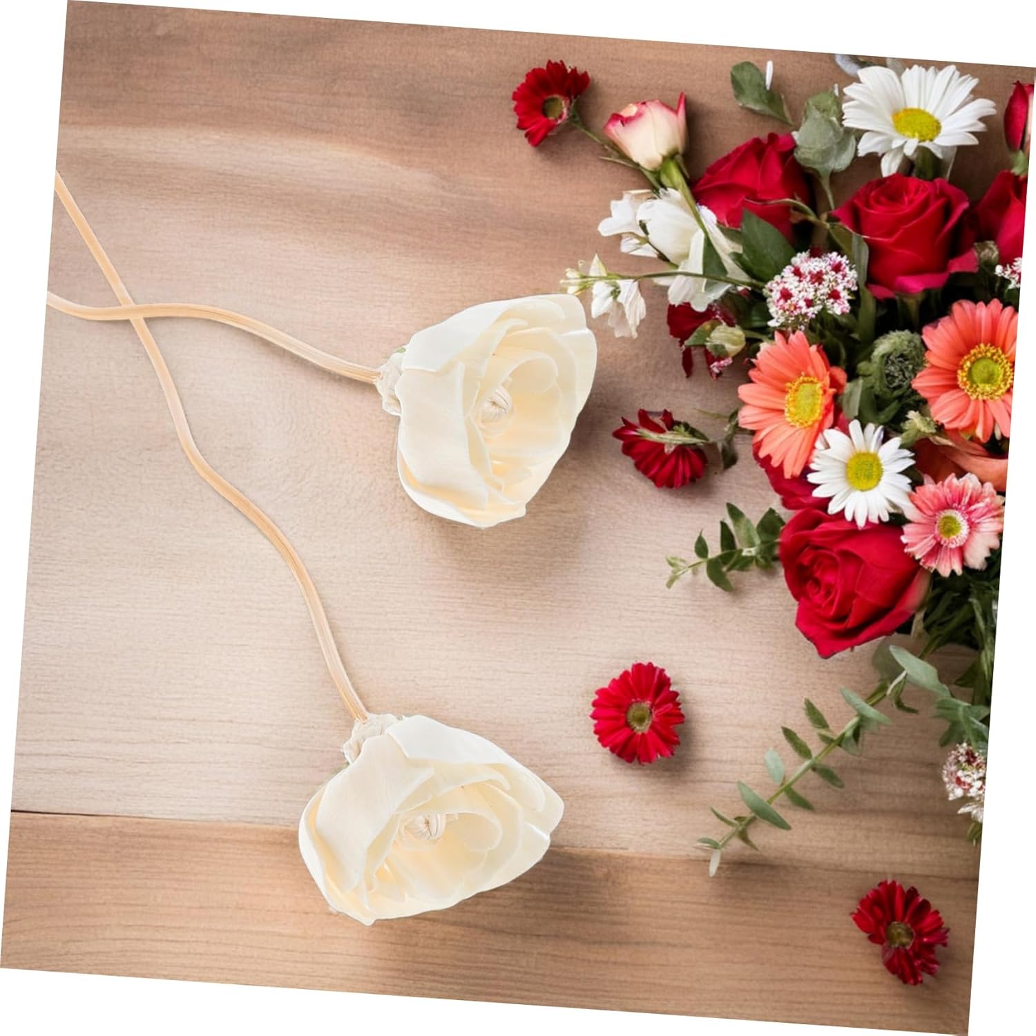 StobaZA Aroma Diffuser Sticks 8pcs Natural Rattan with Flower Design