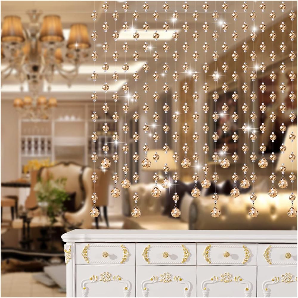 ZHOUXIAO Crystal Beaded Curtain Door Divider