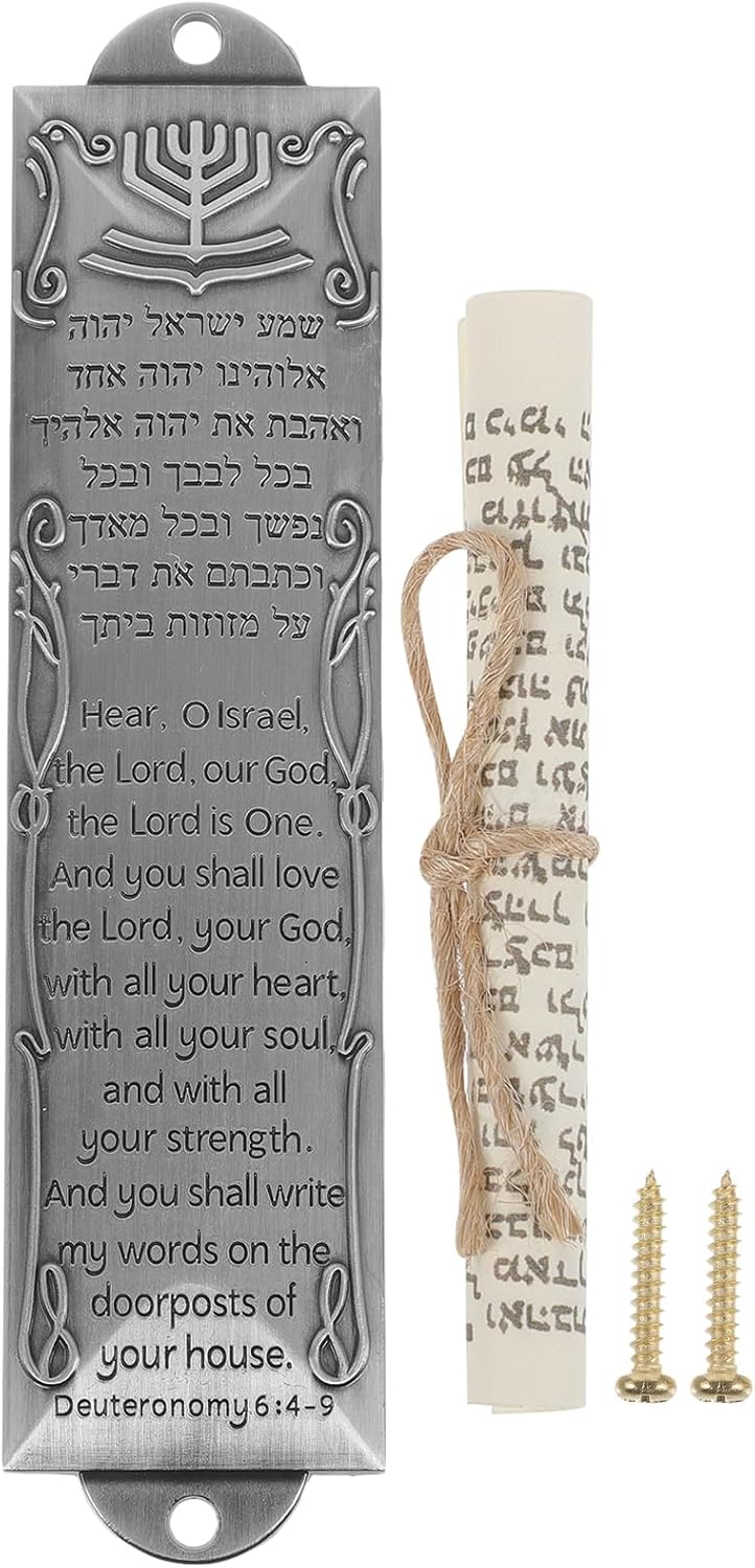 Veemoon Metal Mezuzah with Scroll for Door