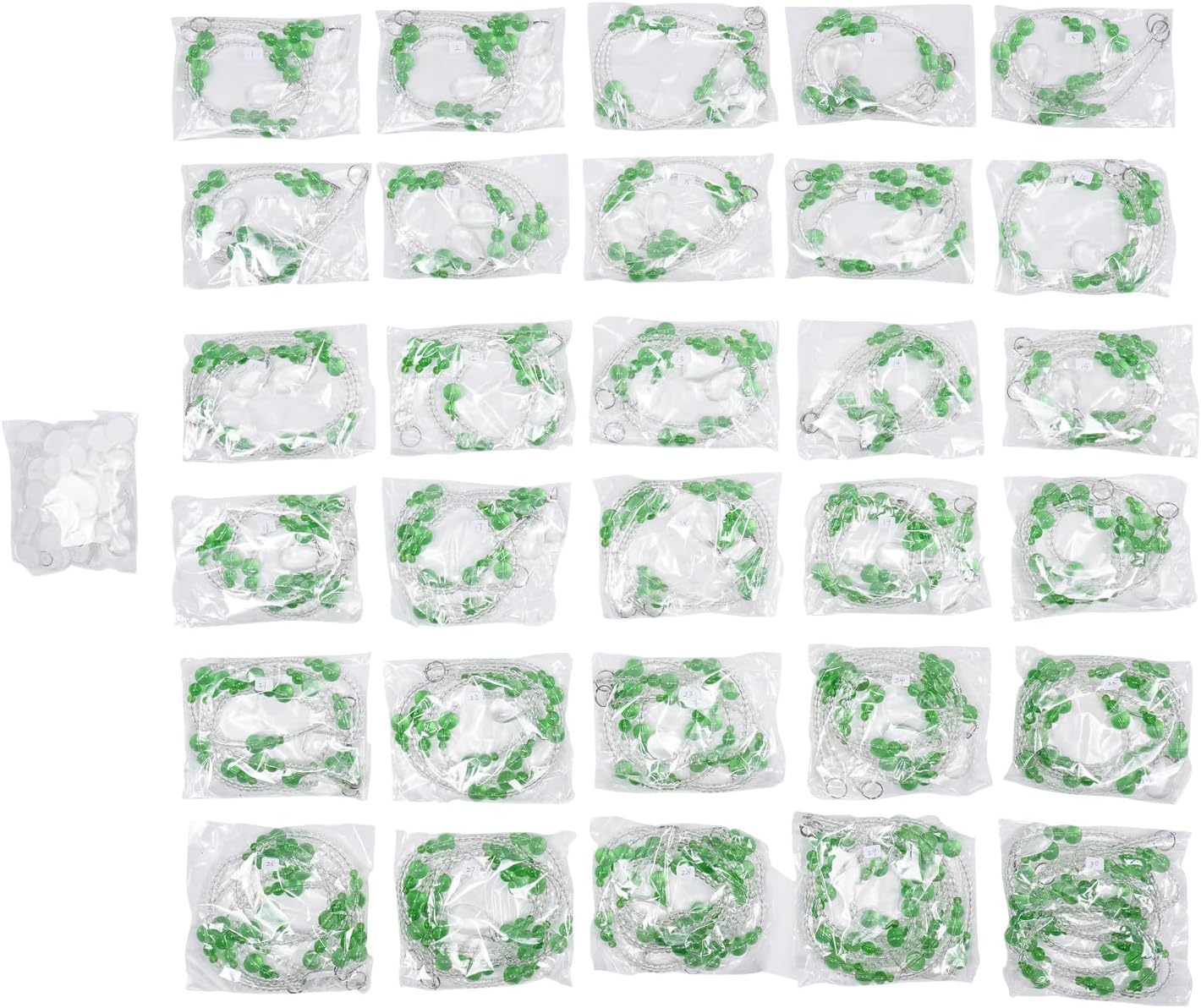TFCFL Arched Crystal Bead Curtain 60 Strings Green