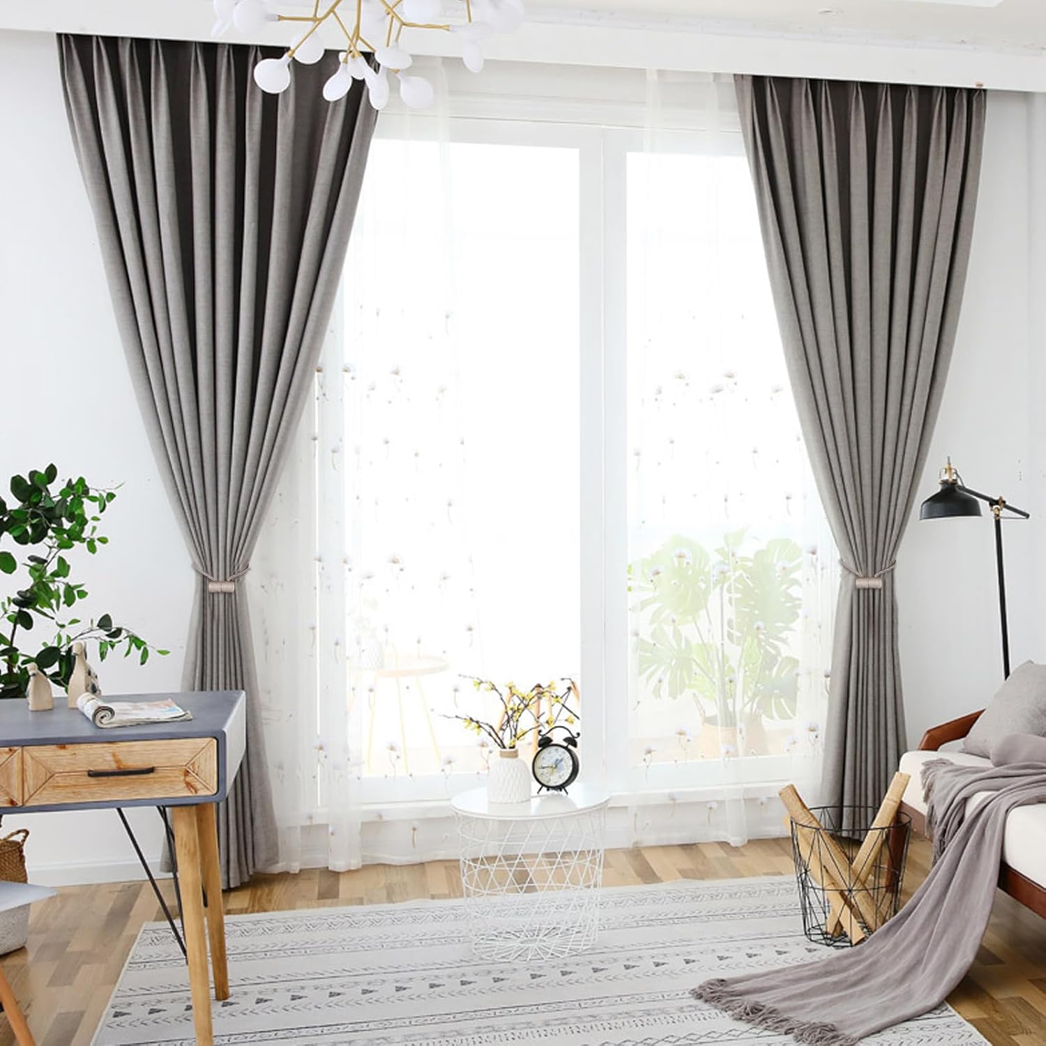 4pcs Magnetic Curtain Tiebacks with Woven Design