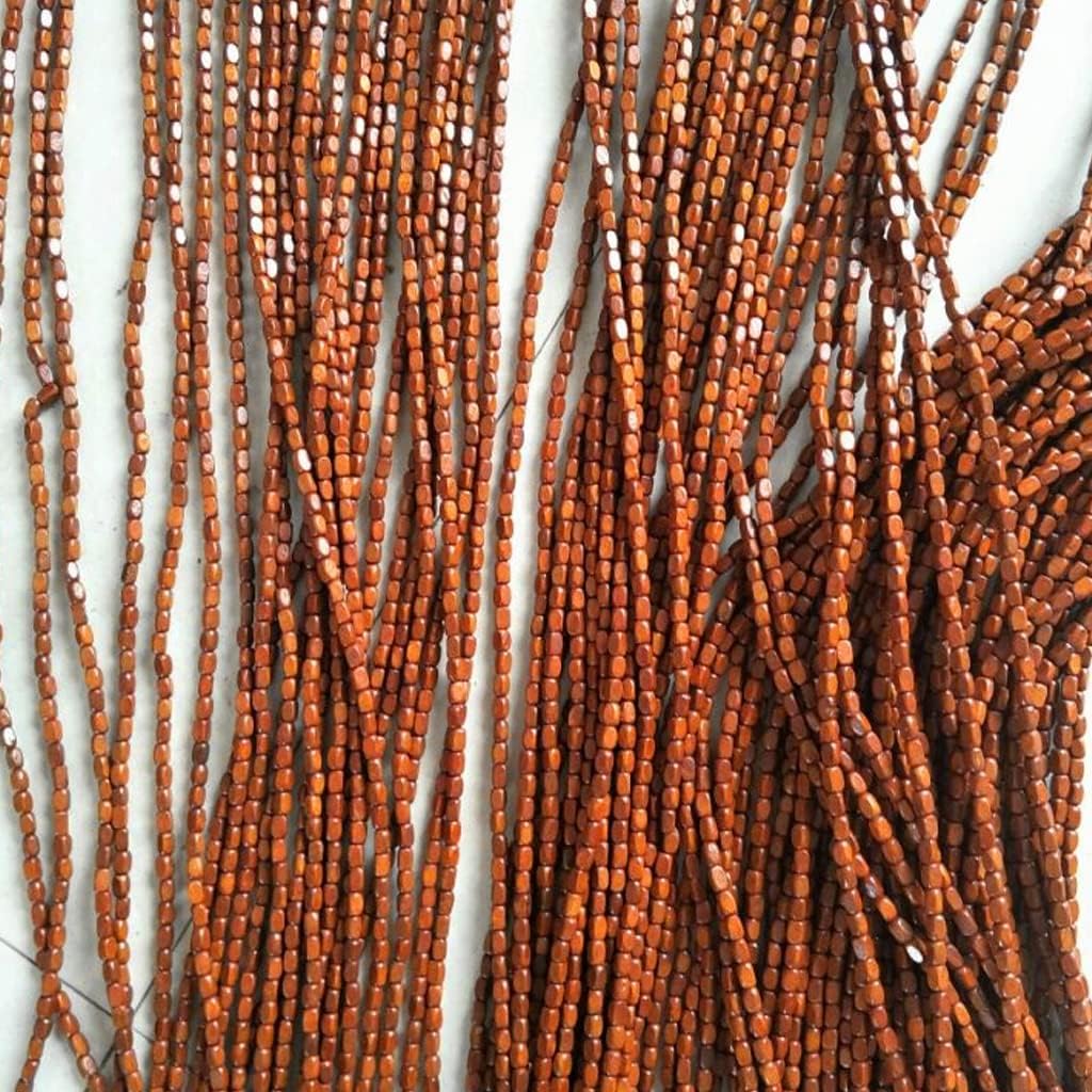 Wood Beaded Curtain Door Divider with Rods