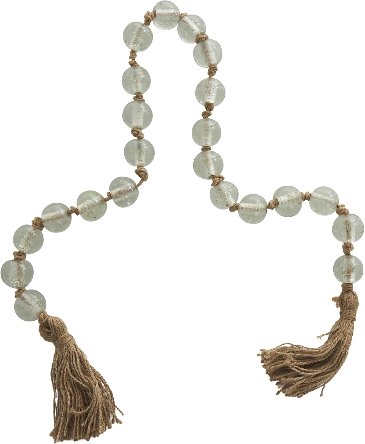 Deco 79 Clear Glass Beaded Garland with Tassel