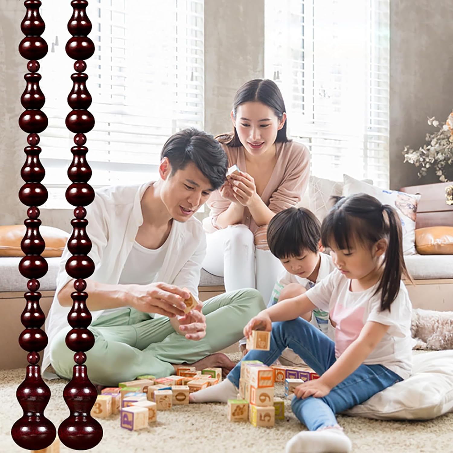 Bamboo Beaded Curtain Door Screen 21 String 192m