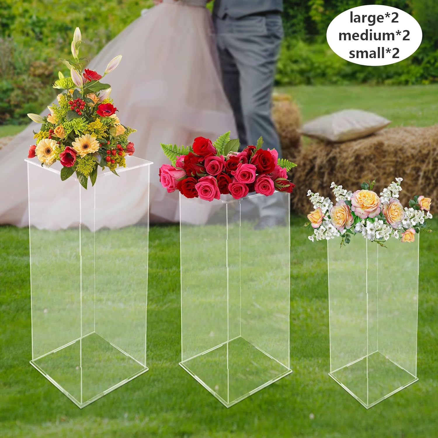 2 Pack Acrylic Pedestal Display for Weddings and Events