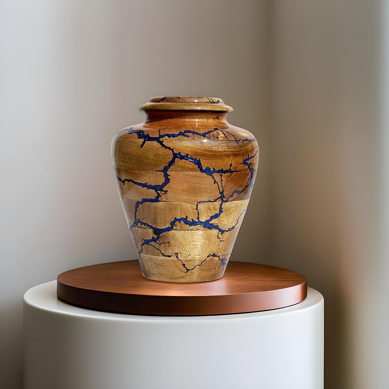 HEYTREND Wooden Urn for Human Ashes Decorative Urn