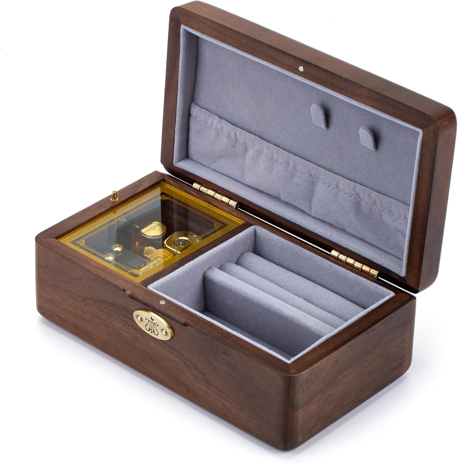 Golden Decorative Music Box with Sunflower Jewelry Holder