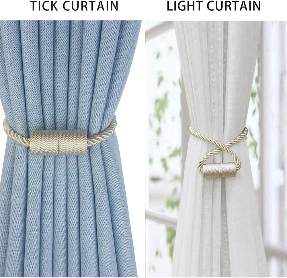 4 Pack Magnetic Curtain Tiebacks - Beige