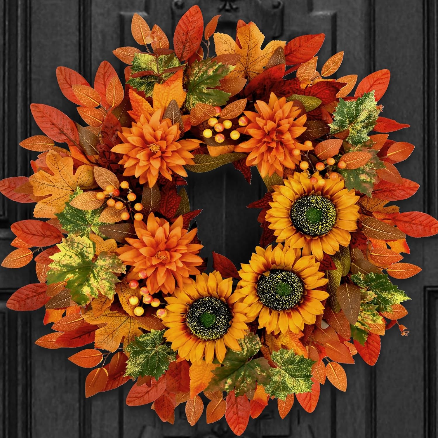 Waipfaru Fall Wreath 22 Inches Autumn Decor